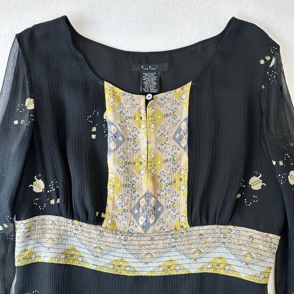 ECI New York Silk Y2K Empire Waist Long Sleeve Top Size M Fairy Feminine Sheer - Picture 7 of 14